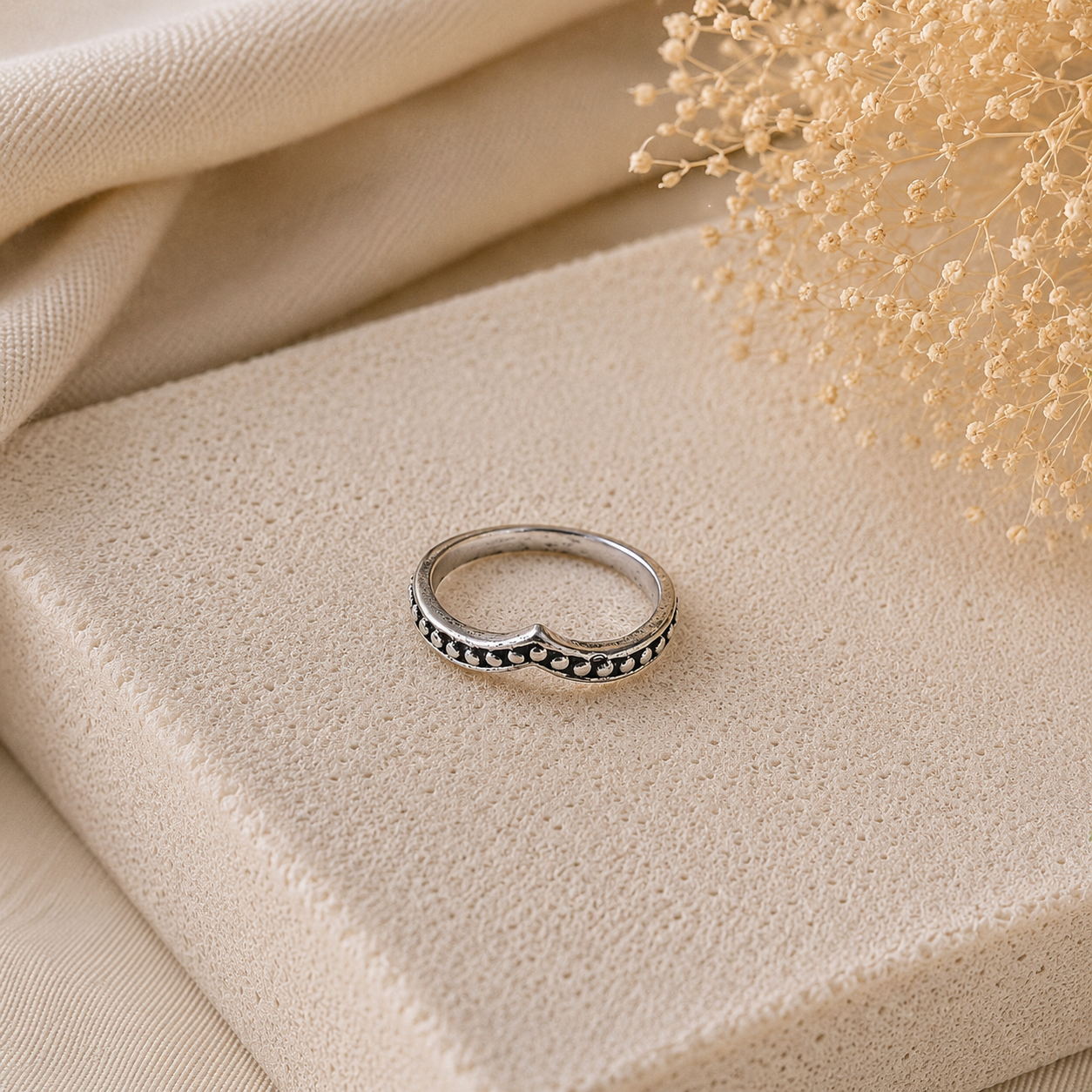 Bague Minimaliste Vague en Acier Inoxydable
