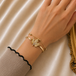 Bracelet Feuille Dorée Élégance