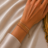 Bracelet Multicouches Élégance Rose Doré ✨