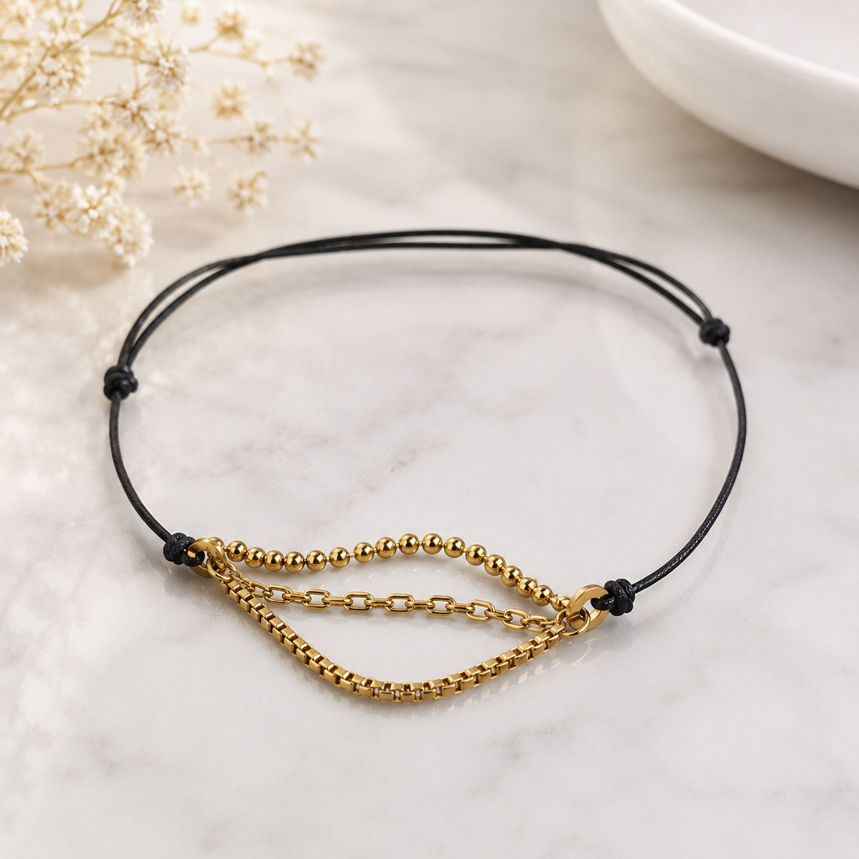 Bracelet CN Élégance Chaîne Dorée – Plaqué Or Ajustable