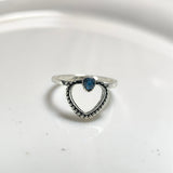 Bague Cœur Bleu en Acier Inoxydable – Élégance Romantique