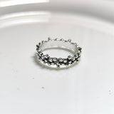 Bague Fleur Vintage en Acier Inoxydable – Élégance Florale Chic