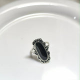 Bague Vintage Pierre Noire en Acier Inoxydable