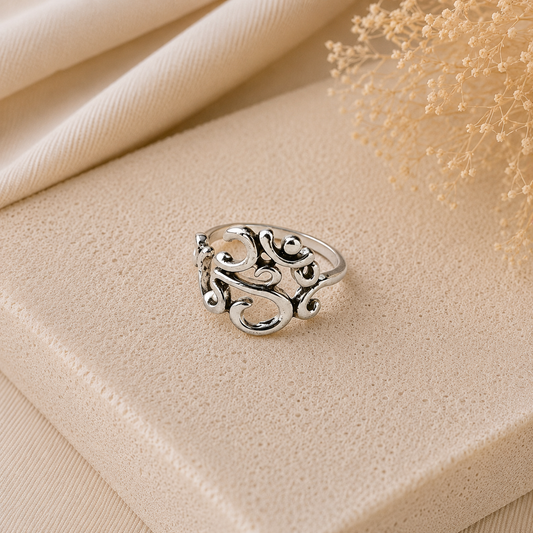 Bague Arabesque Élégante en Acier Inoxydable