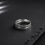 Bague Homme Argent 925 Motif Battement Moderne