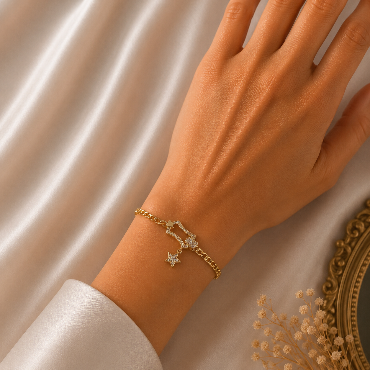 Bracelet Étoile Scintillante Élégance Dorée