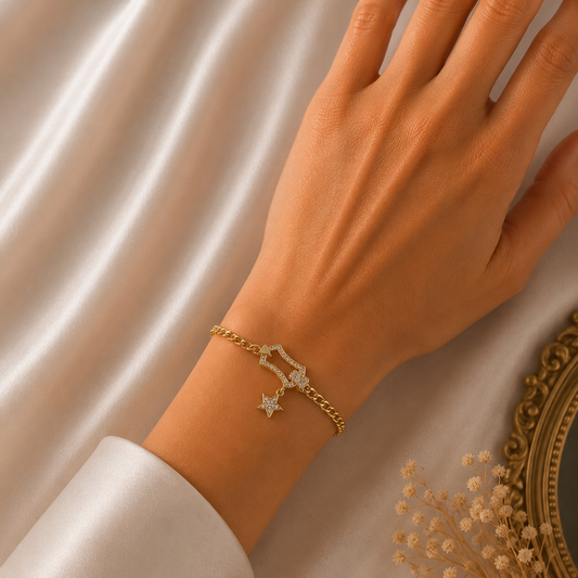 Bracelet Étoile Scintillante Élégance Dorée