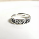 Bague Homme Argent 925 Gravure Entrelacée Élégante