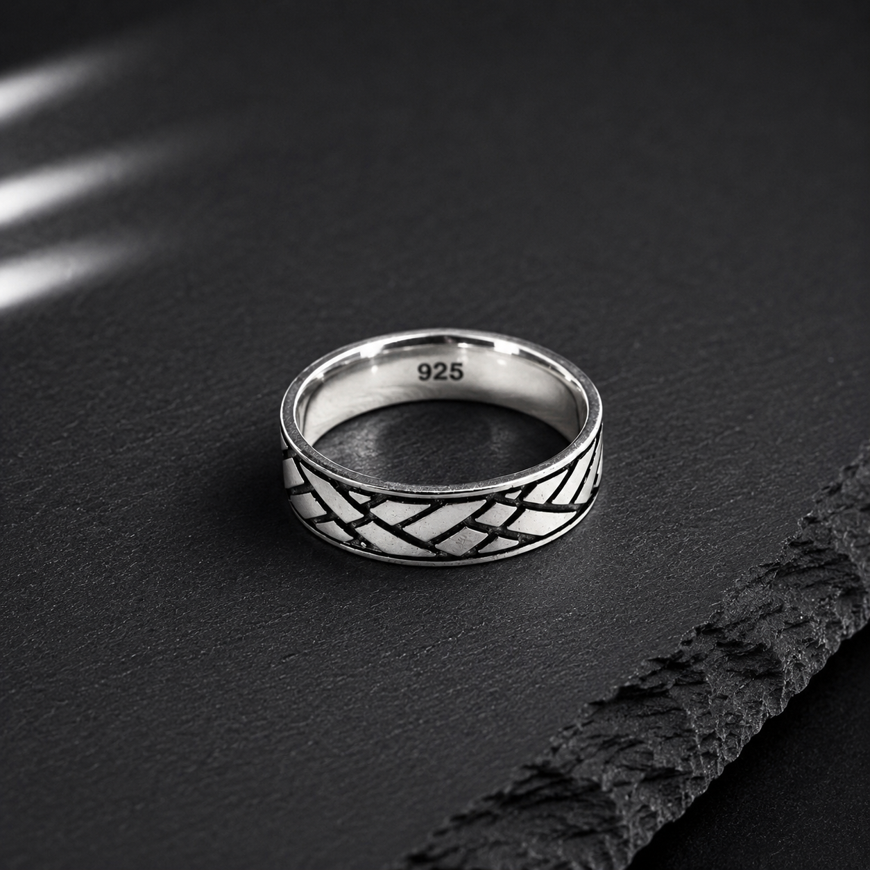 Bague Homme Argent 925 Tressée – Style Moderne Élégant