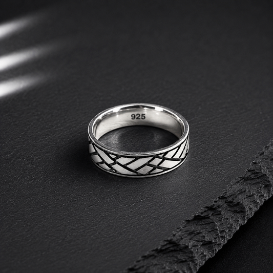 Bague Homme Argent 925 Tressée – Style Moderne Élégant