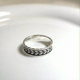 Bague Homme Argent 925 Motif Tressé Vintage