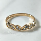 Bague Xuping Plaqué Or Feuilles Cristal Élégance Raffinée