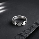 Bague Homme Argent 925 Motif Géométrique Moderne
