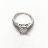 Bague Argent Éclat Impérial – Solitaire Rectangulaire