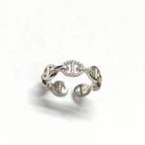 Bague Chaîne Argentée Élégante – Maillon Central 