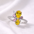 Bague en Argent – Éclat Floral Multicolore
