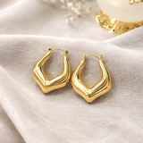 Boucles d’Oreilles Élégance Dorée en Acier Inoxydable