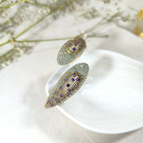 Bracelet Antique Éclat Impérial – Bronze & Argent aux Pierres Violettes