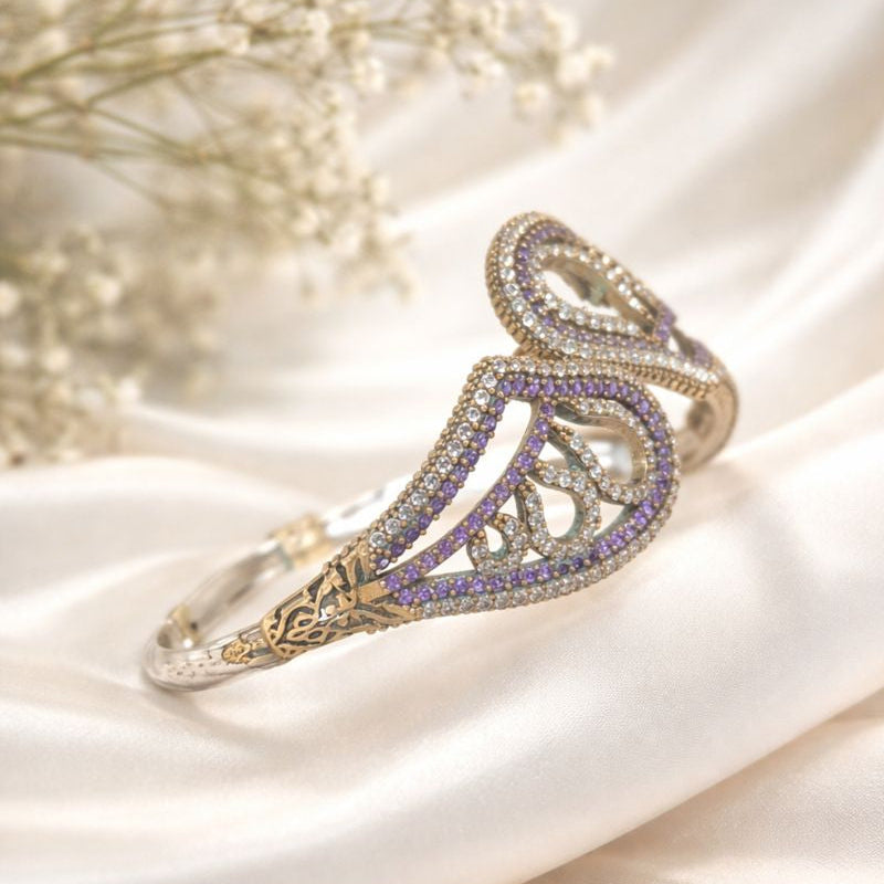 Bracelet Antique Élégance Orientale – Bronze & Argent