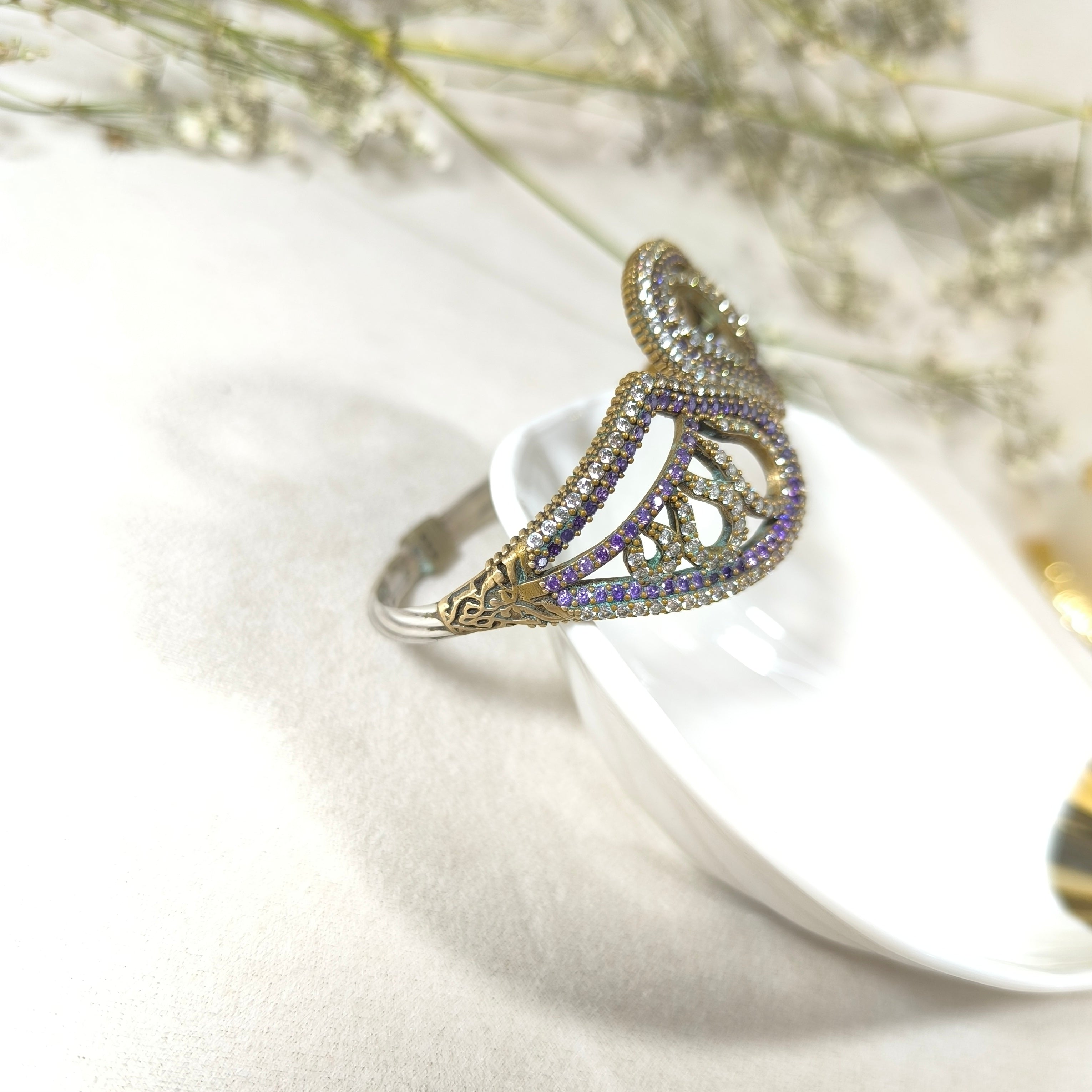 Bracelet Antique Élégance Orientale – Bronze & Argent