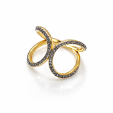 Bague Élégance Infinie Plaqué Or avec Zircons Brillants