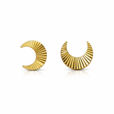 Boucles d’Oreilles Demi-Lune Texturée – Plaqué Or CN Garantie 10 Ans
