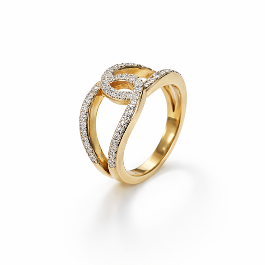 Bague Infini Scintillante – Plaqué Or CN et Zircons – Garantie 10 Ans