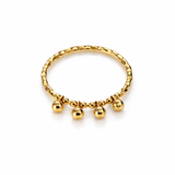Bague Perles Suspendues Élégante – Plaqué Or CN – Garantie 10 Ans