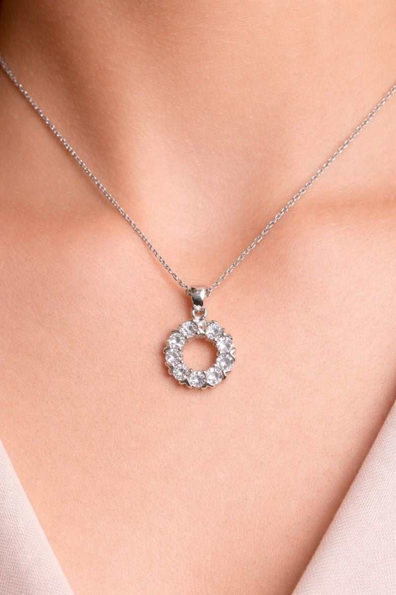 Chaîne Couronne de Lumière – Argent Rhodié & Cristaux