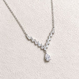 Chaîne Élégance V – Argent Rhodié & Zircon Goutte Brillant