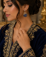 Boucles d’Oreilles Saphir Royal en Bronze – Éclat Bleu Intense