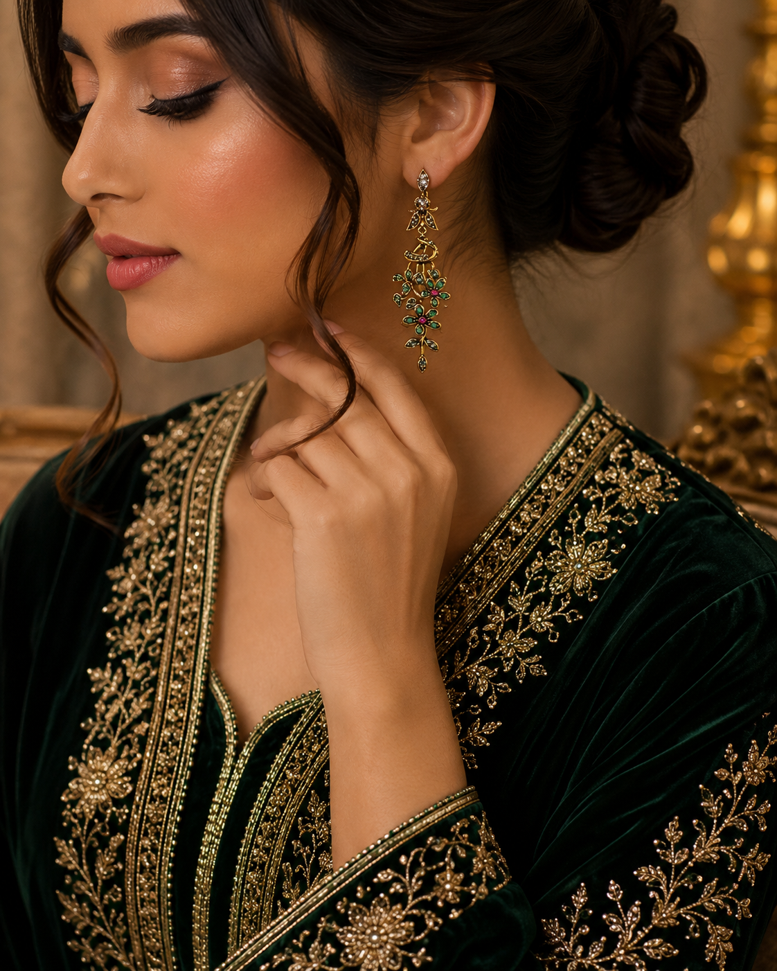 Boucles d’Oreilles Fleur Éternelle en Bronze – Élégance Orientale