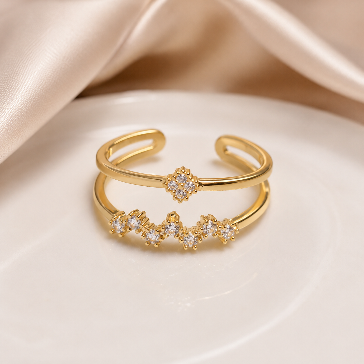 Bague Double Élégance Brillante ✨