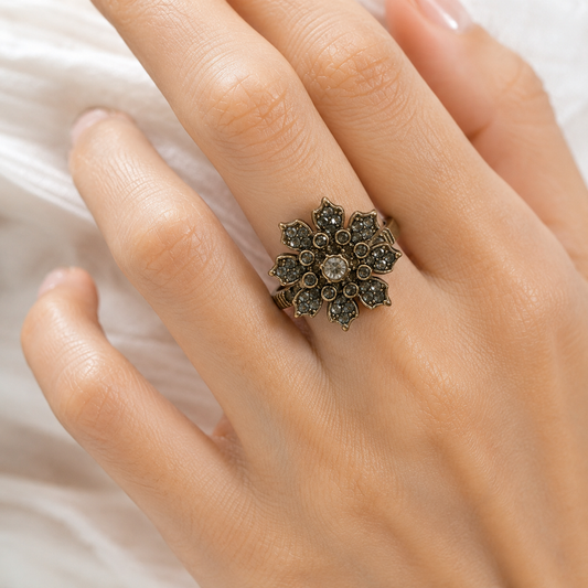 Bague Fleur Vintage Bronze ✨