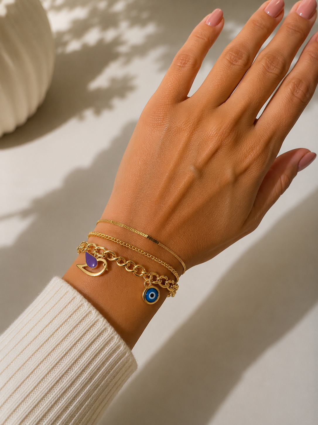 Bracelet Femme Doré avec Pendentif