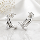 Boucles d’Oreilles Argent Élégance Sculptée – Design Luxe Moderne
