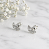 Boucles d’Oreilles Argent Cygne Élégant – Zircon Brillance Luxe