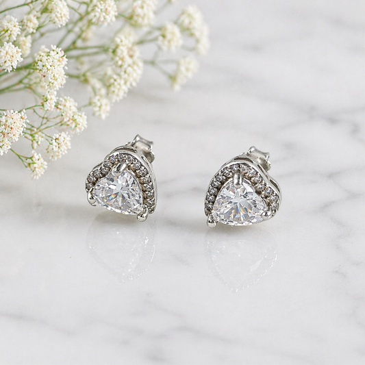 Boucles d’Oreilles Argent Trinité Éclat – Zircon Triangle Luxe