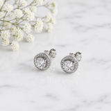 Boucles d’Oreilles Argent Zircon Halo Élégance Intemporelle