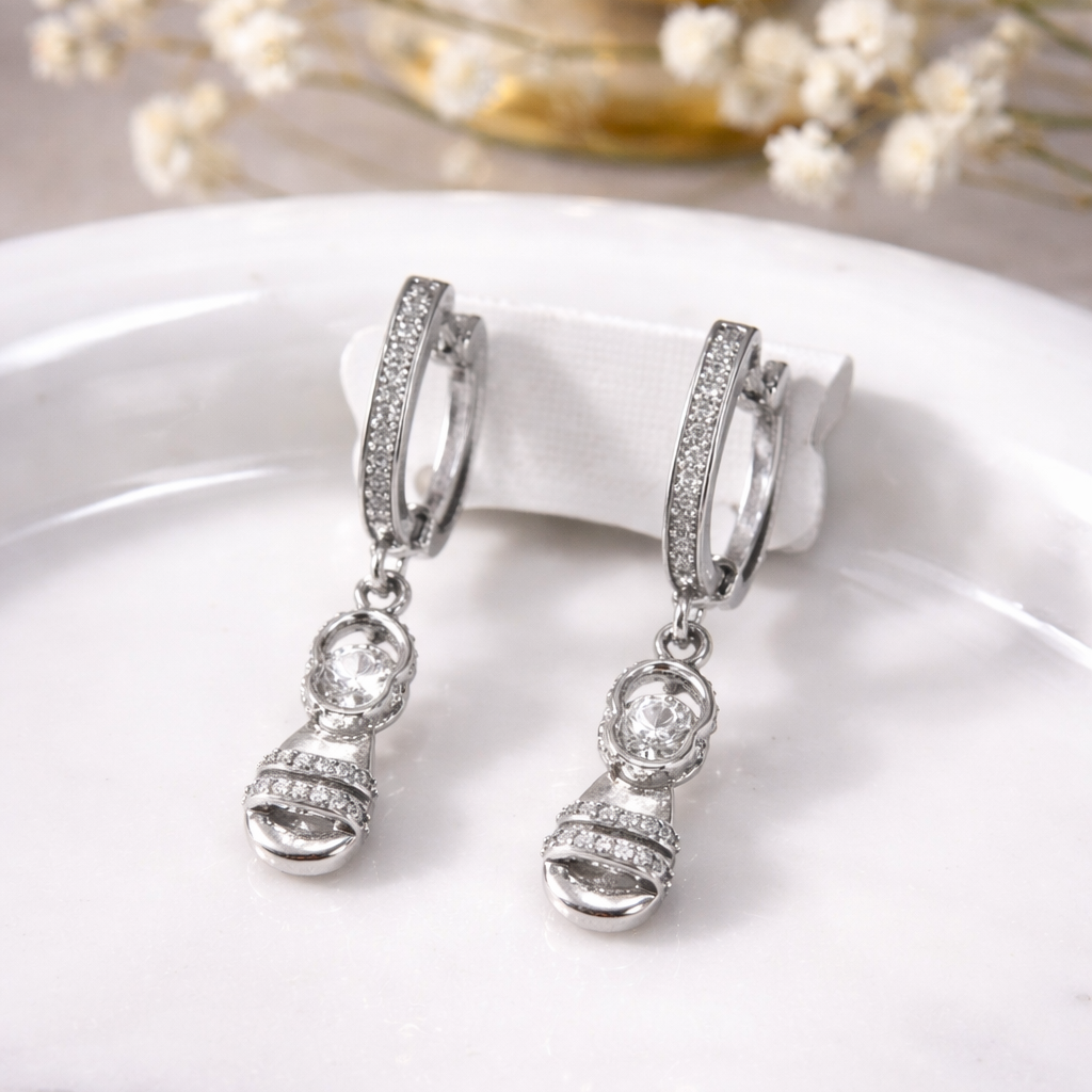 Boucles d’Oreilles Argent Cristal – Élégance Brillante Intemporelle