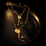 Collier Doré Double Médaillon Soleil – Élégance Multi-Rangs