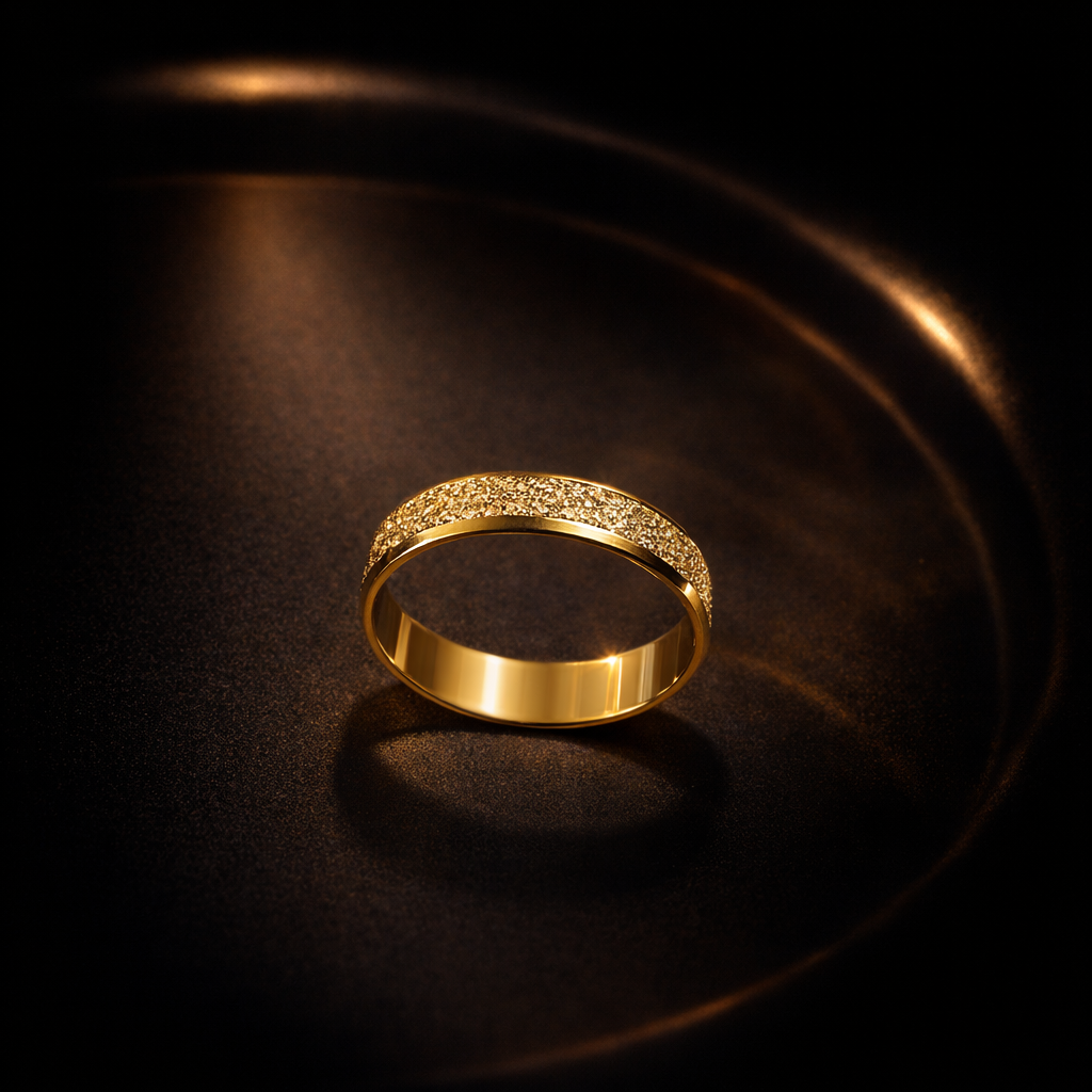 Bague Dorée Élégance Satinée – Finition Pailletée Chic