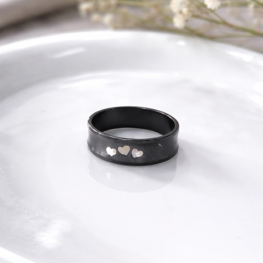 Bague Love Élégance – Acier Noir Premium