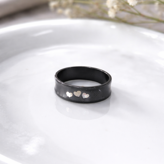 Bague Love Élégance – Acier Noir Premium