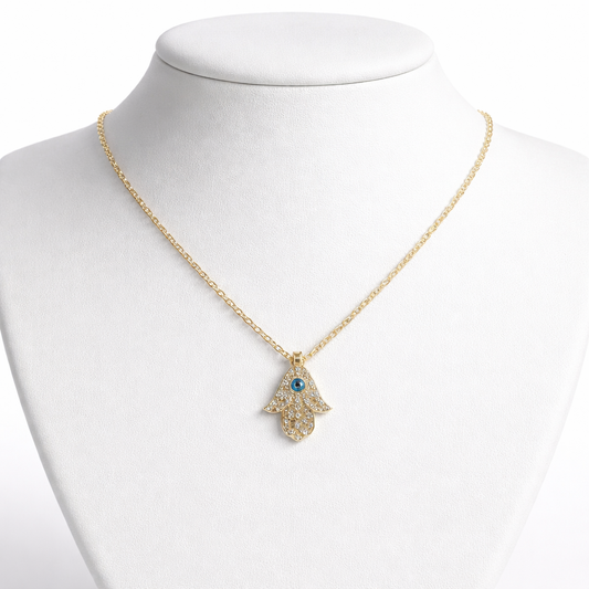 Collier Doré Main de Fatma avec Œil Protecteur – Élégance & Protection