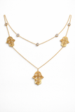 Collier Doubleet boucle  Chaîne Hamsa Doré – Élégance & Protection