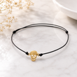 Bracelet CN Tête de Mort Chic – Plaqué Or Ajustable