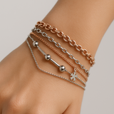 Bracelet Fantaisie Multi-Chaînes Chic Bicolore