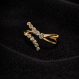 Bague Croisée Éclat – Plaqué Or & Pierres Brillantes (CN)