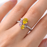 Bague en Argent – Éclat Floral Multicolore